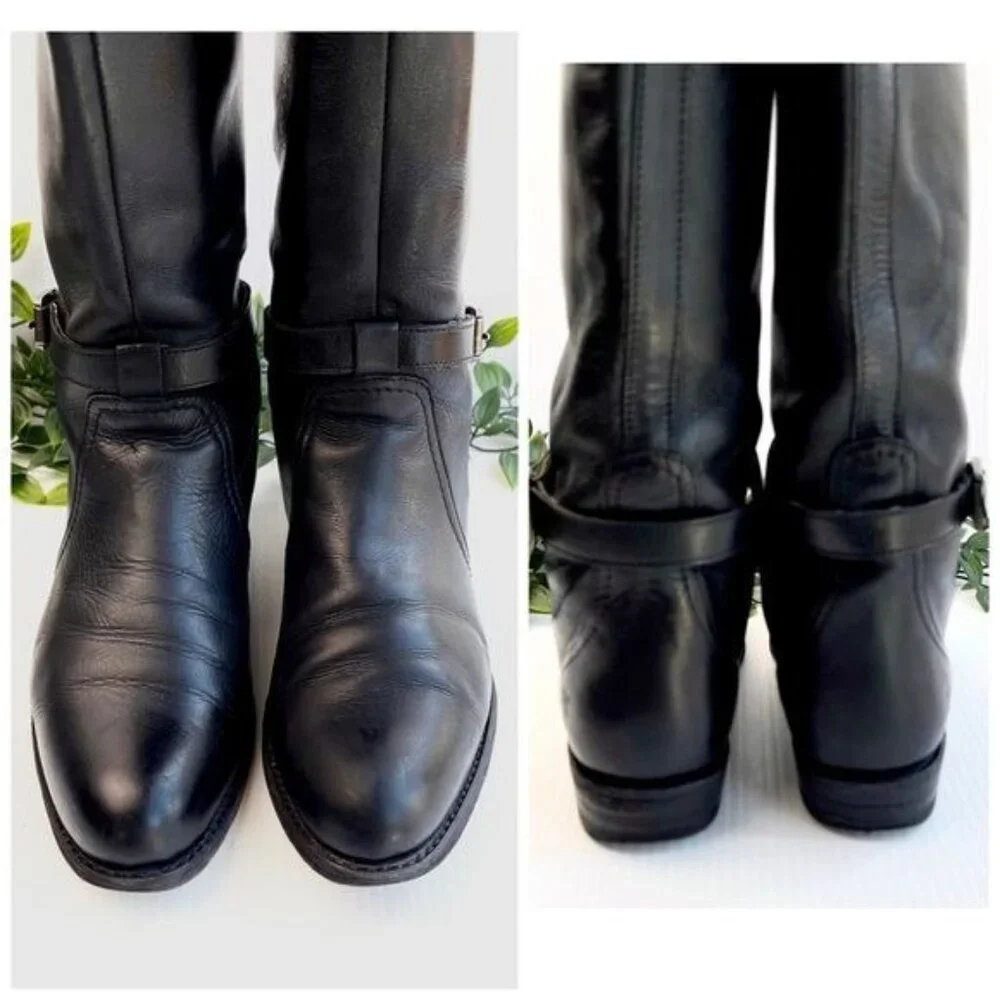 Frye Dorado leather riding boots black color size 6